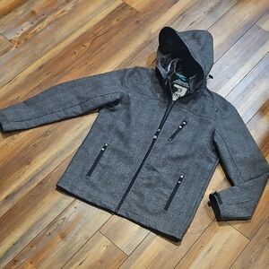 BKE Men's Gray Hooded Jacket
